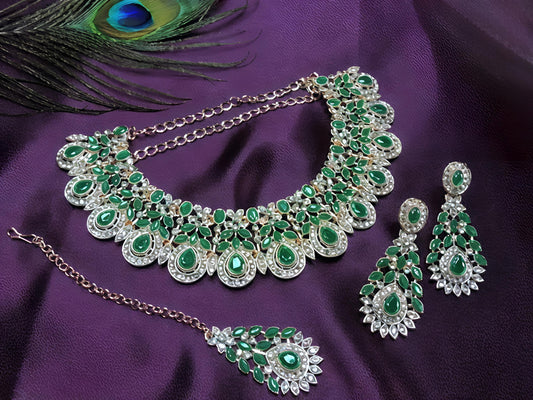 Royal blue zirconia necklace set (⭐⭐⭐⭐⭐)