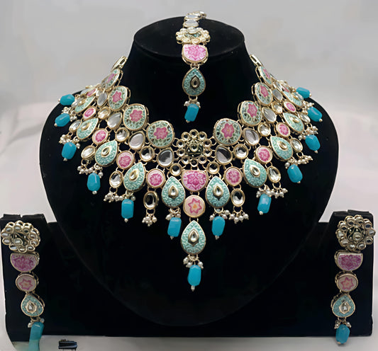 Stunning pink chokar set (⭐⭐⭐⭐⭐)