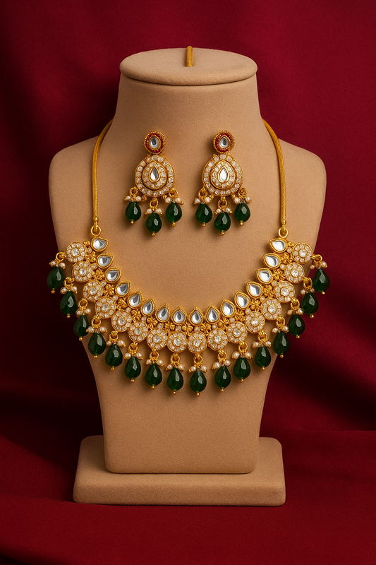 Stunning kundan necklace set (⭐⭐⭐⭐⭐)