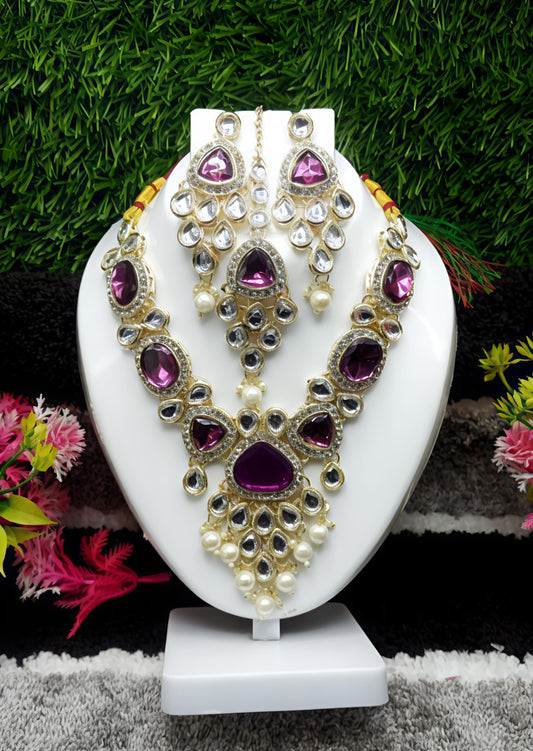 Stunning kundan necklace set (⭐⭐⭐⭐⭐)