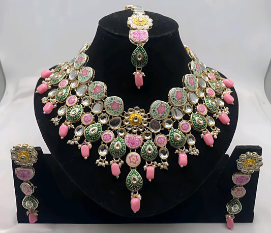 Stunning pink chokar set (⭐⭐⭐⭐⭐)