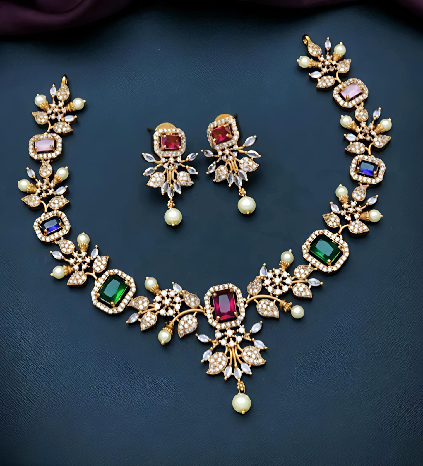 Multi colour ad necklace set (⭐⭐⭐⭐⭐)