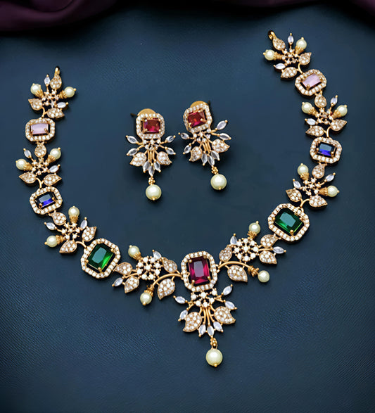Multi colour ad necklace set (⭐⭐⭐⭐⭐)