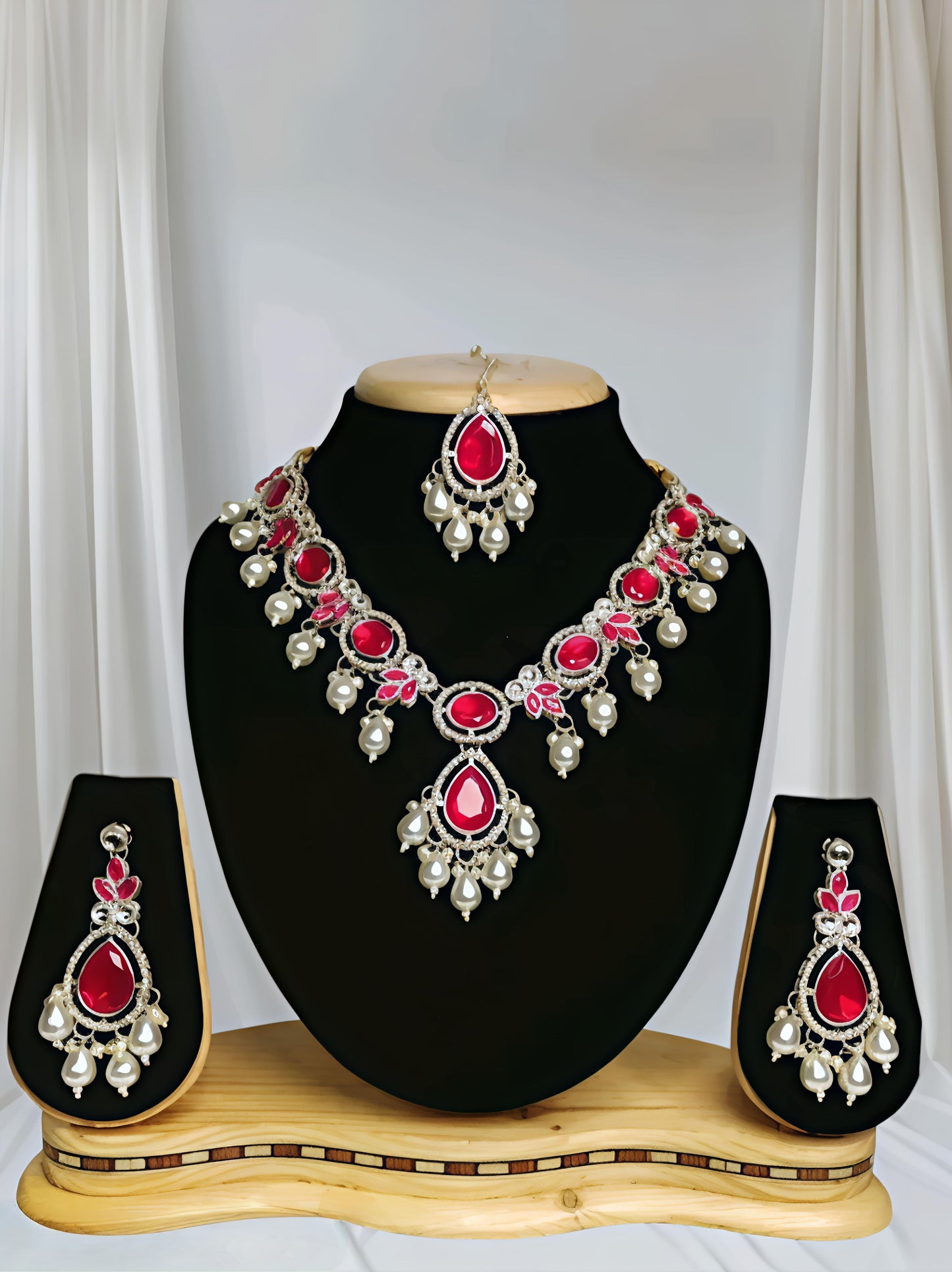 Stunning kundan necklace set (⭐⭐⭐⭐⭐)