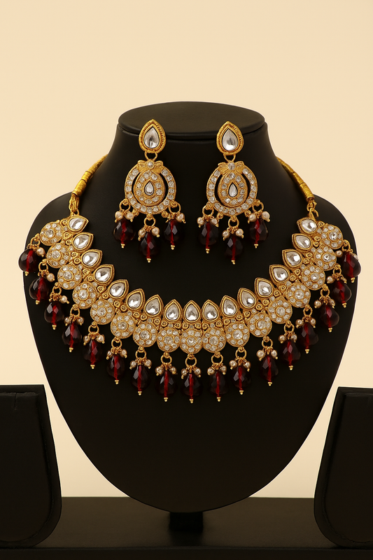 Stunning kundan necklace set (⭐⭐⭐⭐⭐)